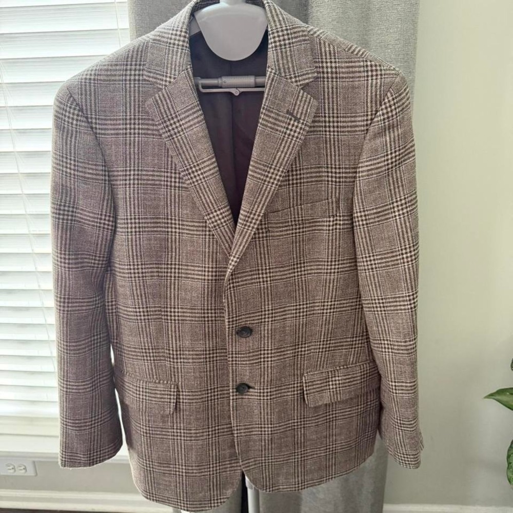 Vintage JOS A. Bank Reserve E. Thomas Sport Coat Blazer Mens 40S Brown Plaid
